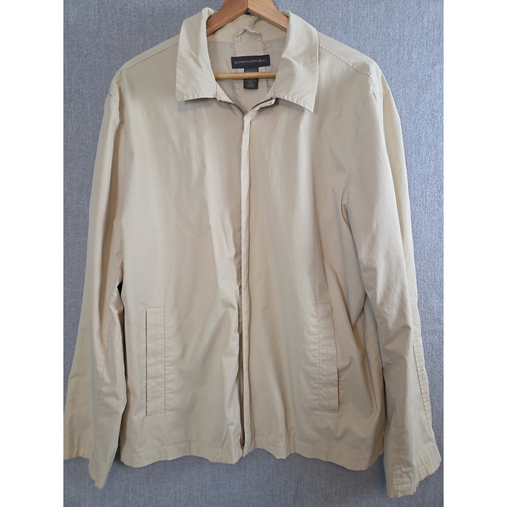 Banana Republic Mens L Full Front Zip Lightweight Jacket Preppy Lined Career